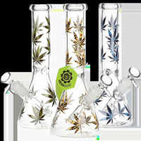 SeshGear Turn On Your Hemp Lights Glow Glass Beaker Water Pipe | 9.75"