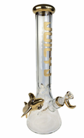 Juicy J Glass Gold Shark Beaker Water Pipe 16"