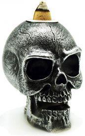 Incense Burner Mini Silver Skull Backflow