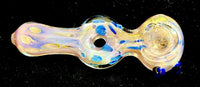 Glass Hand Pipe 5" Gold Fumed Doughnut Center