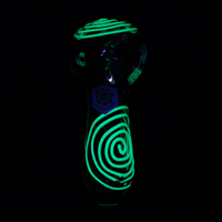 SeshGear Glowing Squiggles Glass Spoon Pipe 4"