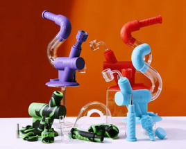 Ooze Swerve Silicone Water Pipe, Dab Rig & Dab Straw