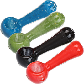 Solid Frit Glass Spoon Pipe 3.75"