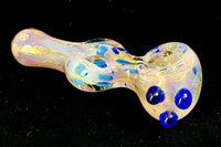 Glass Hand Pipe 5" Gold Fumed Doughnut Center