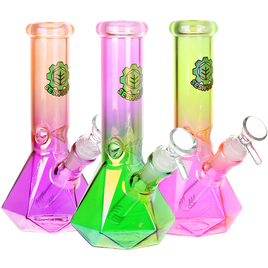 SeshGear Diamond Base Beaker Ombre Glass Water Pipe 7.75"