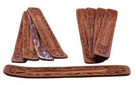 Carved Wood Boat Incense Burner