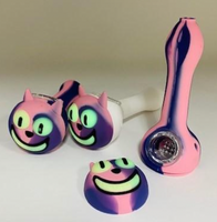 Hand Pipe 4.5" Silicone Cat Face