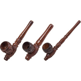 Hand Pipe Carved Wood Assorted Size