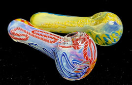 Hand Pipe 4.5" Glass Fumed Lattice