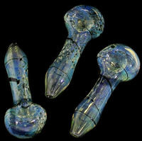 Glass Hand Pipe 3" FUMING BUBBLE FRIT CURSIVE