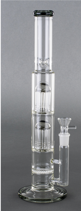 16" Double Tree Perc Thick Glass Water Pipe