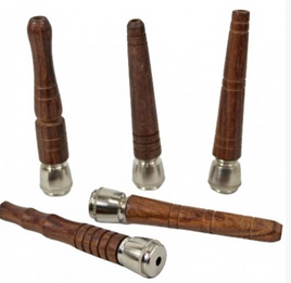 Hand Pipe 4" WOOD CHILLUM METAL