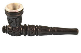 Hand Pipe Wood Stone Bowl 4 Inch