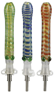 Dab Straw Glass 6 Inch 10mm Titanium Tip