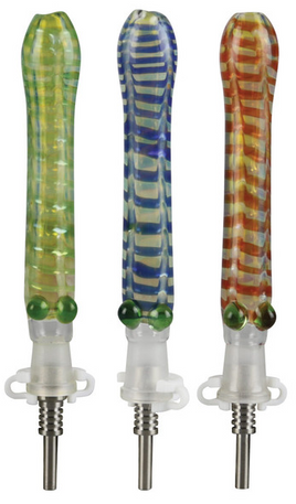 Dab Straw Glass 6 Inch 10mm Titanium Tip