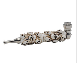 Metal Hand Pipe - Skulls