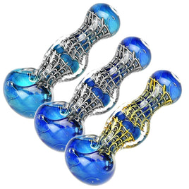 Hand Pipe Art Deco Homage 3 Sided Neck Glass 5"