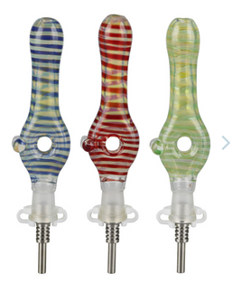 Glass Donut Dab Straw w/ Titanium Tip 5.5"
