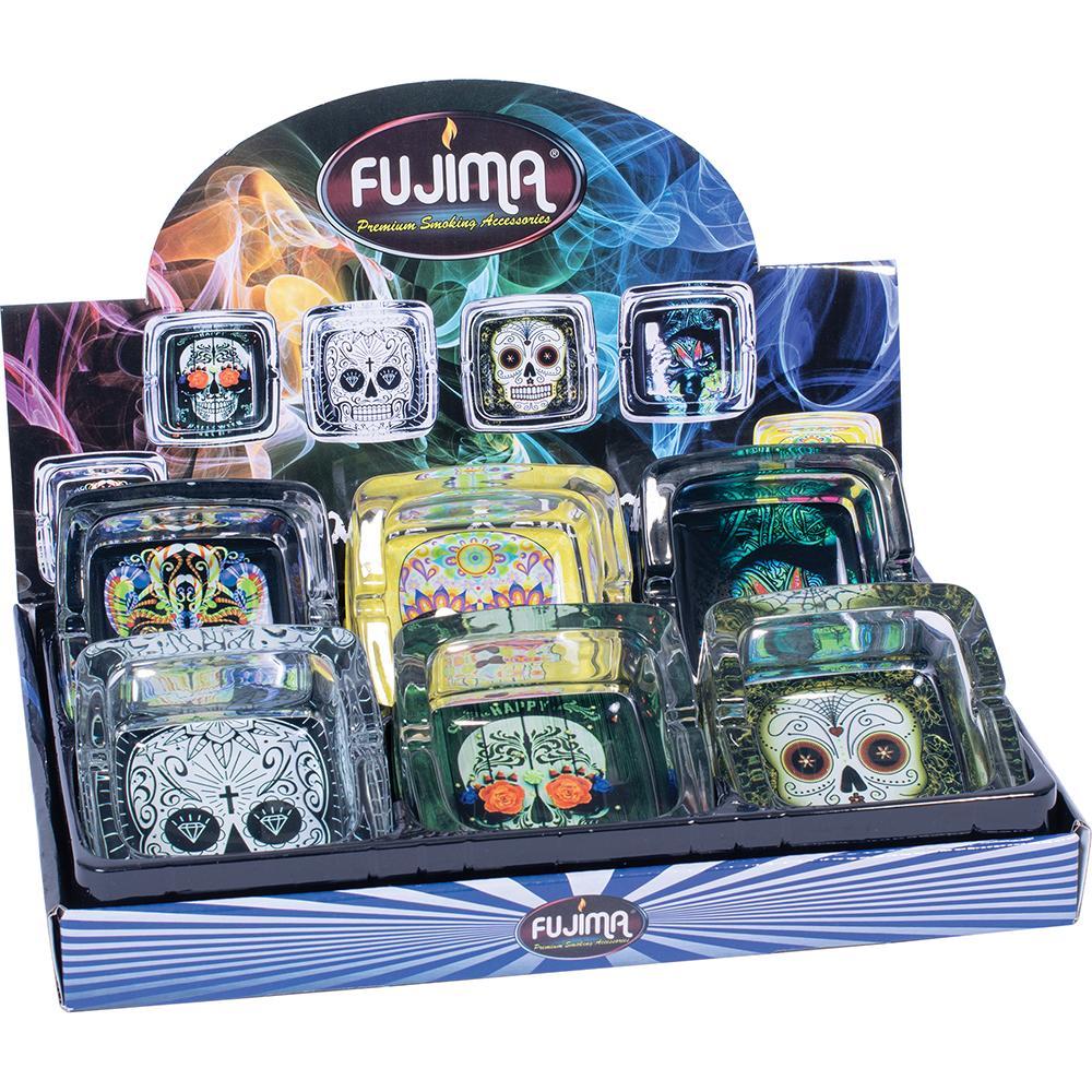 Ashtray  4.5in Glass Sugar Skulls