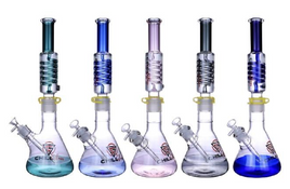 CHILL GLASS 16.7″ (5MM THICK) RING DESIGN BEAKER WATER PIPE