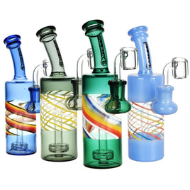 Pulsar Spiral Bottle Dab Rig 7" | 14mm F | Colors Vary