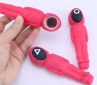 Hand Pipe 4″ SQUID GAME DESIGN SILICONE HAND PIPE