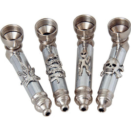 Metal Hand Pipe Assorted Design w/ Emblem