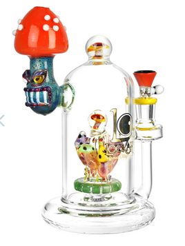 Lookah Glass Mushroom Bell Jar Water Pipe 8.5"