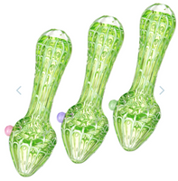 Hand Pipe Slime Green Clear Spoon Glass