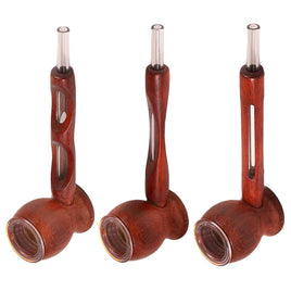 Hand Pipe Wood and Glass Thin Stem Hybrid 4.75"