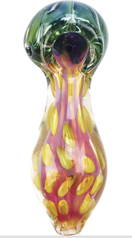 Glass Hand Pipe - Gold Fumed 4