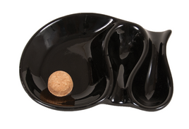 Ashtray  8.5" Ceramic holds 2 Pipes w/ Debowler