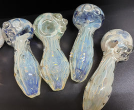 Hand Pipe 4" Fume Stained Glass Spoon Pipe, Color Changing Glass