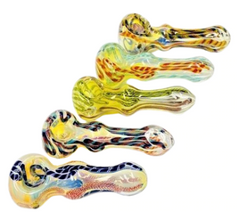 Hand Pipe 4.5" Latticino Fumed