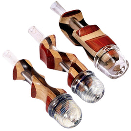 Hand Pipe 3.75" Mixed Wood and Glass