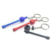 Metal Hand Pipe Mushroom Key Chain