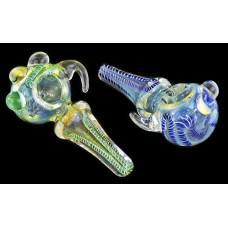 Hand Pipe - Glass 4" Horn Fuming Marble Cone