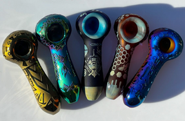 Electroplated Style Glass Hand Pipes