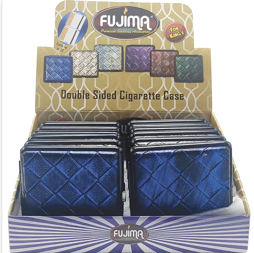 double cigarette smoker Cigarette Case King's Double Sided Checkered Leather Look| Bucks Tobaccoria  Inc