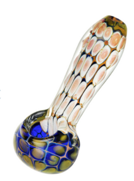 Desert at Night Glass Hand Pipe w/ Marbles 3.75"
